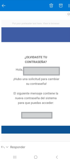 Pantalla para ingresar el código de recuperación