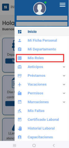 Listado de roles de pago disponibles para el empleado