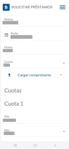 Formulario de solicitud de préstamo