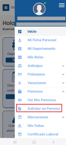 Botón Solicitar un Permiso