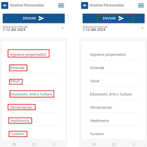 Formulario para registrar un nuevo gasto personal