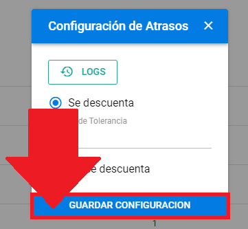 Botón Guardar configuración al final del formulario