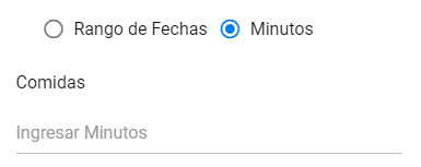Configuración por minutos