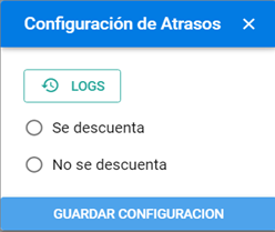 Selección de la opción de descuento de atrasos