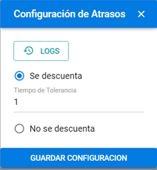 Campo de tiempo de tolerancia para atrasos