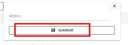 Formulario para registrar un motivo de anticipo