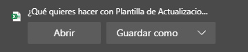 Plantilla Excel de códigos IESS descargada