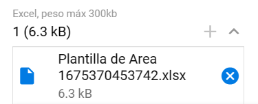 Selector de archivo de Área