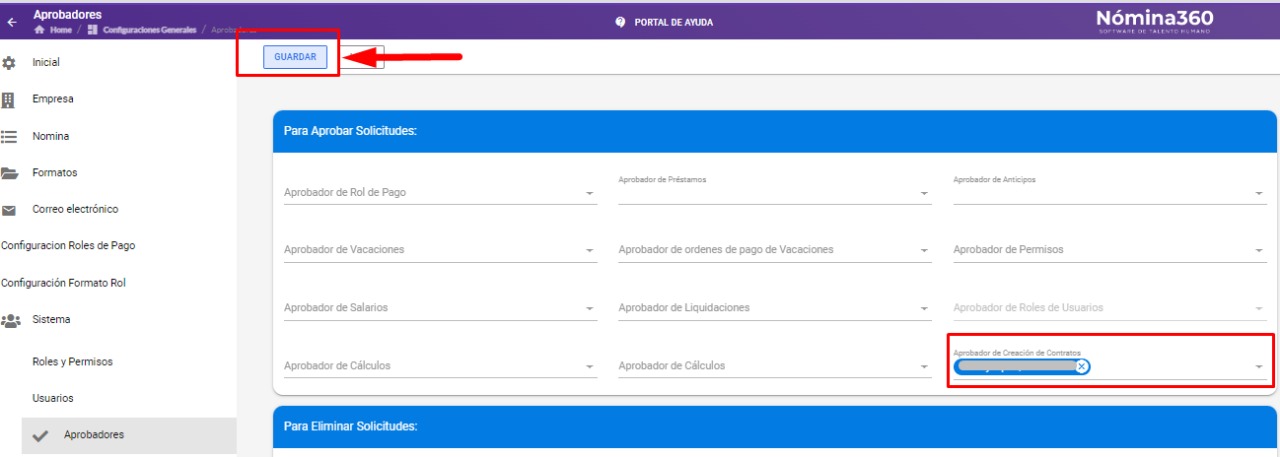 Confirmación del aprobador asignado