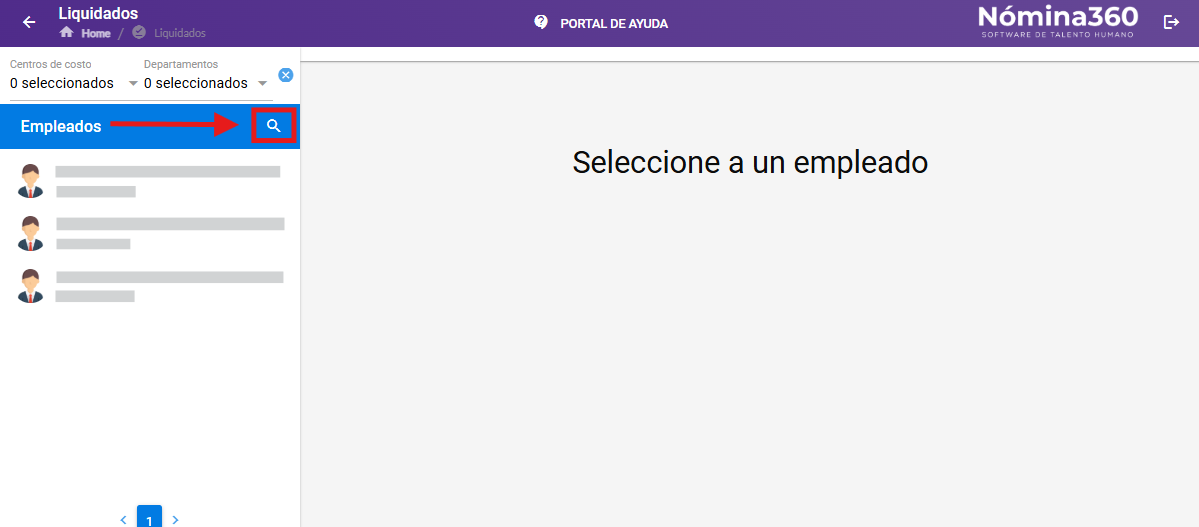Cuadro de búsqueda de empleados inactivos