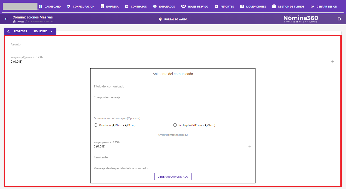 Formulario del correo electrónico en formato CON IMAGEN