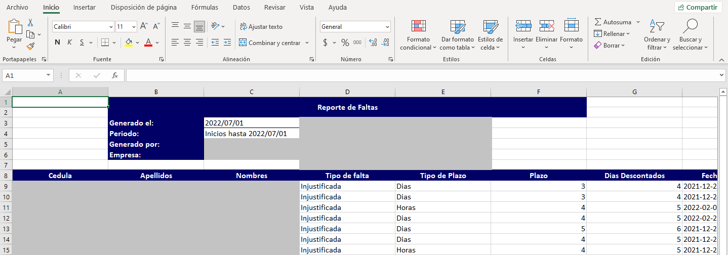 Reporte de faltas descargado