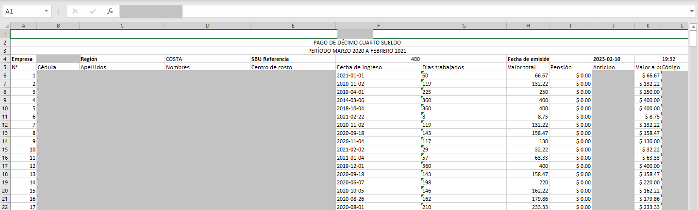 Reporte de beneficio social descargado