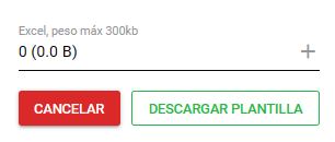 Sección de carga de Excel para Agregar Descuentos