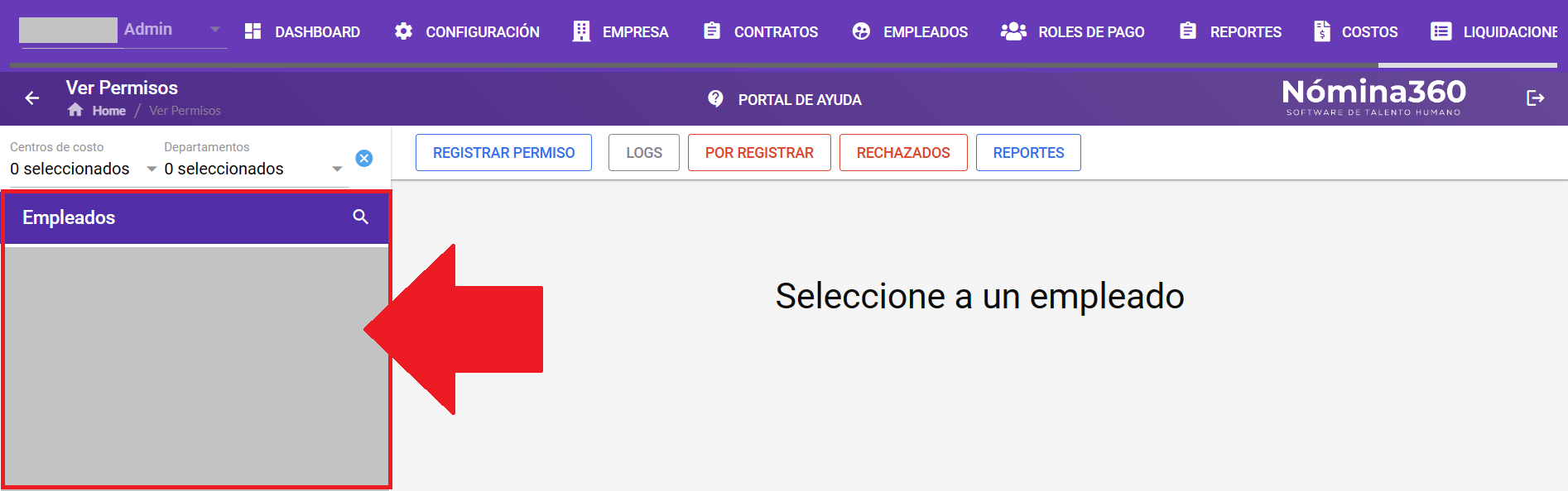 Listado de empleados con permisos registrados