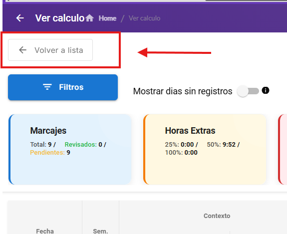 Botón Volver a lista en el detalle individual