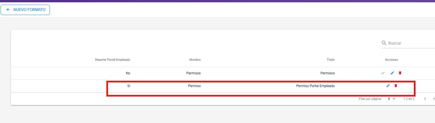 Columna Reporte Portal Empleado en el listado de formatos