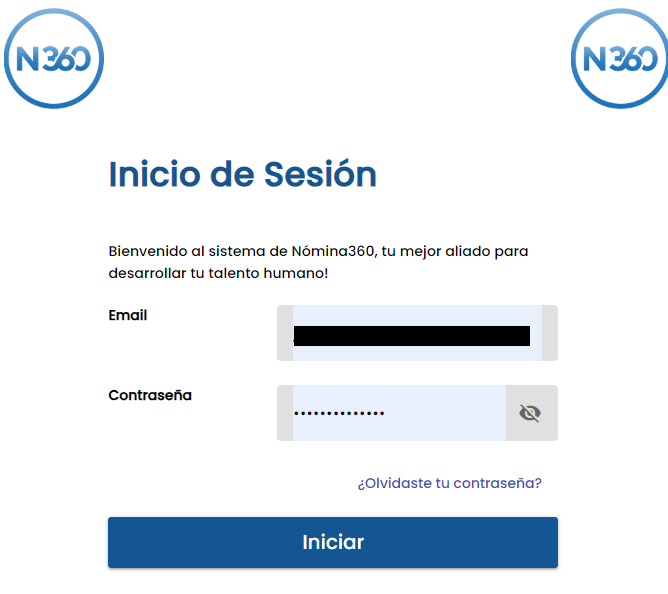 Pantalla de inicio de sesión del portal de autoservicio