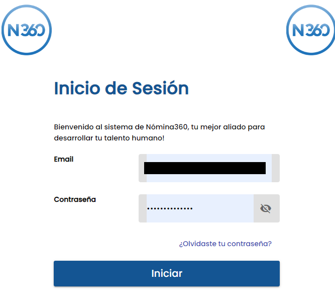 Pantalla de inicio de sesión del portal de autoservicio