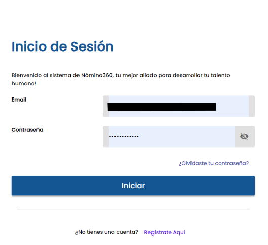 Pantalla de inicio de sesión del portal de autoservicio