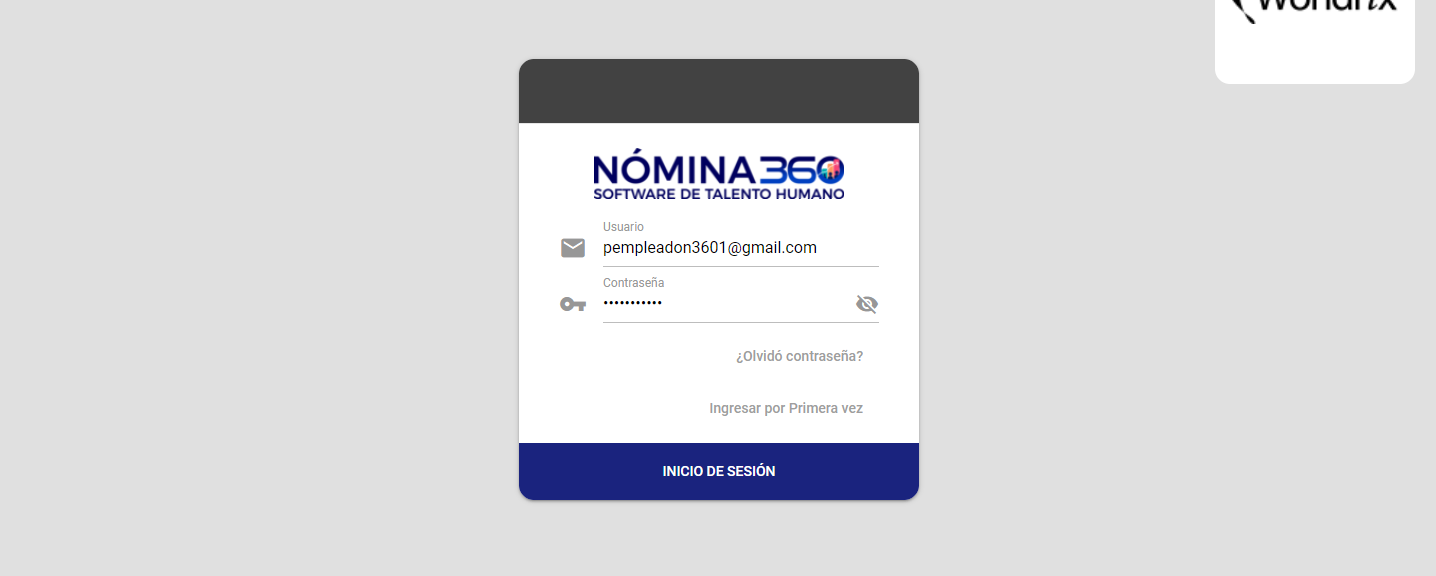 Pantalla de inicio de sesión del portal de autoservicio