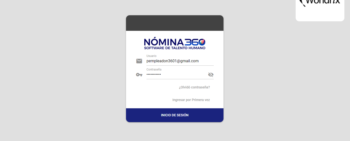 Pantalla de inicio de sesión del portal de autoservicio