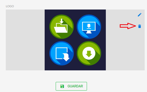 Botón para eliminar el logo de la empresa