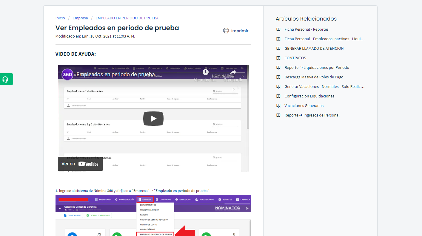 Artículo con video y manual de usuario