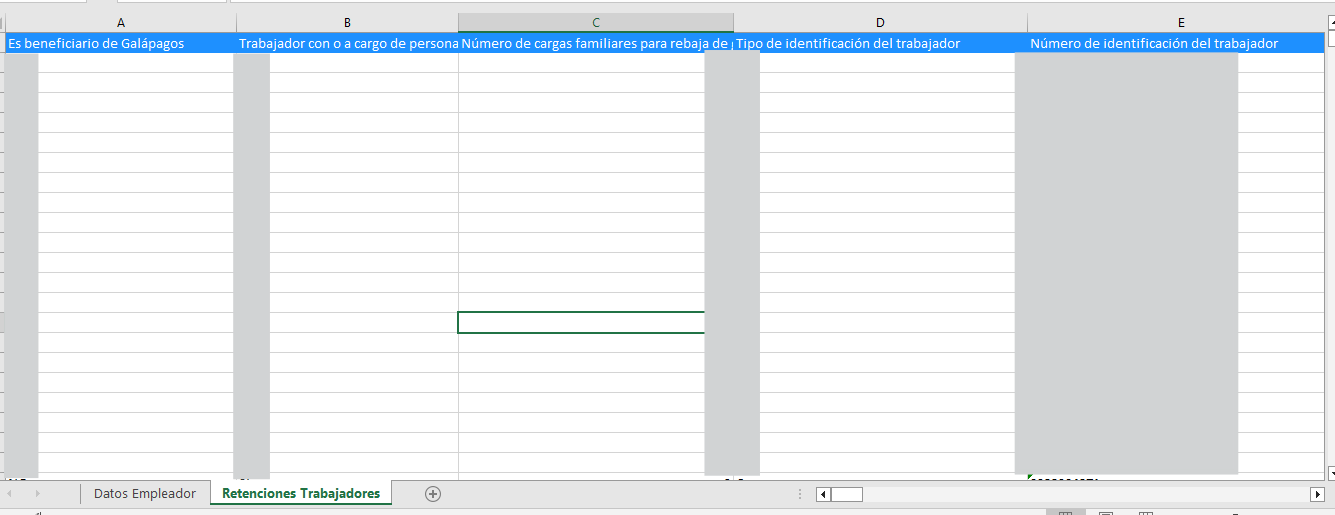 Archivo Excel del RDEP mensual descargado